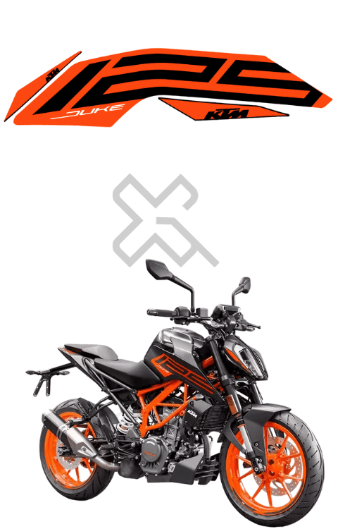 Half Body Sticker Compatible with Duke 125 | Made in Premium Gloss Vinyl with FPF (Fade Protection Film), Precut Sticker, Waterproof, Pack of 1